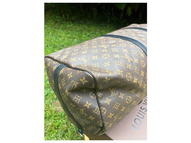 Abbesses Louis Vuitton Borsa Keepall Bandoulière 55 Macassar Marrone scuro - vista 10
