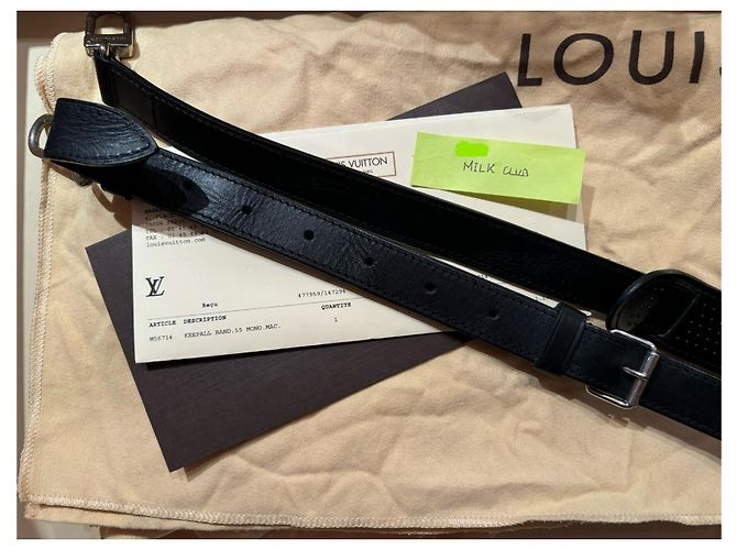 Abbesses Louis Vuitton Borsa Keepall Bandoulière 55 Macassar Marrone scuro - vista 13