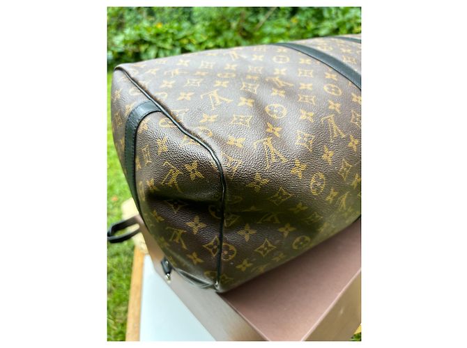 Abbesses Louis Vuitton Borsa Keepall Bandoulière 55 Macassar Marrone scuro - vista 8
