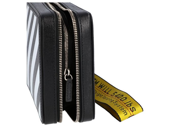 Borsa Diagonale Off White in Nero e Bianco - vista 4
