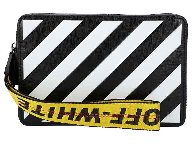 Borsa Diagonale Off White in Nero e Bianco - vista 5