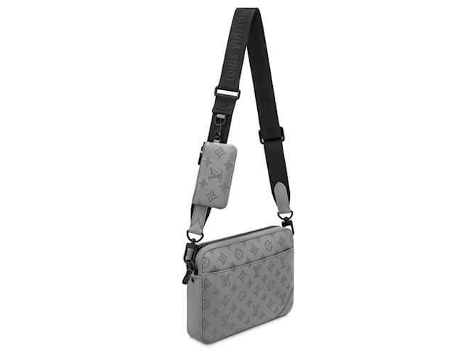 Louis Vuitton Messager LV Duo en cuir gris - vue 2