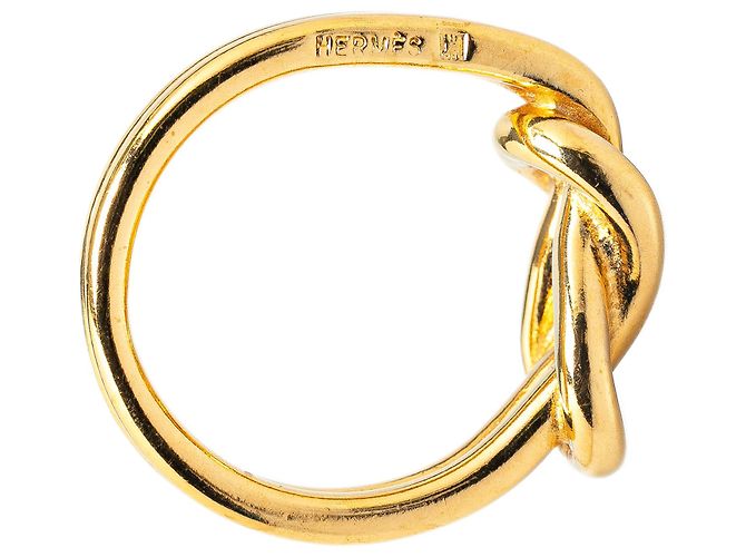 Ring Anillo de pañuelo Atame chapado en oro Hermès Dorado - vista 4