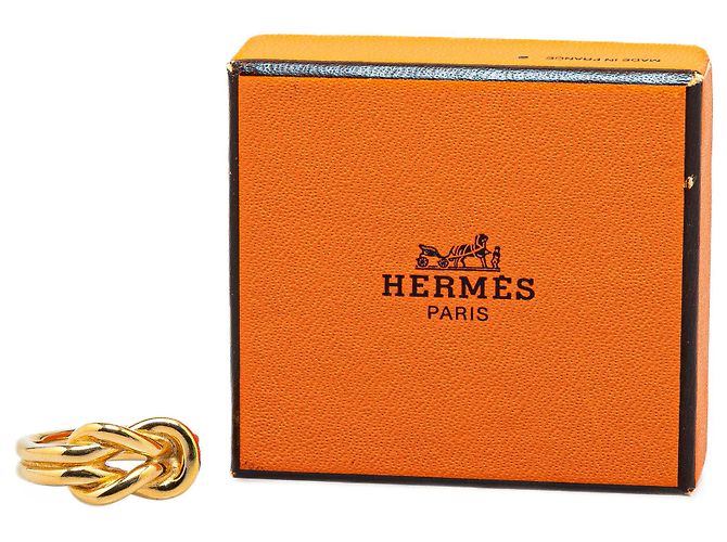 Ring Anillo de pañuelo Atame chapado en oro Hermès Dorado - vista 5