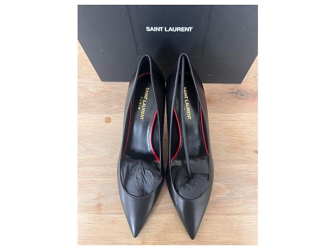 Décolleté Saint Laurent Anja in pelle nera Nero - vista 2
