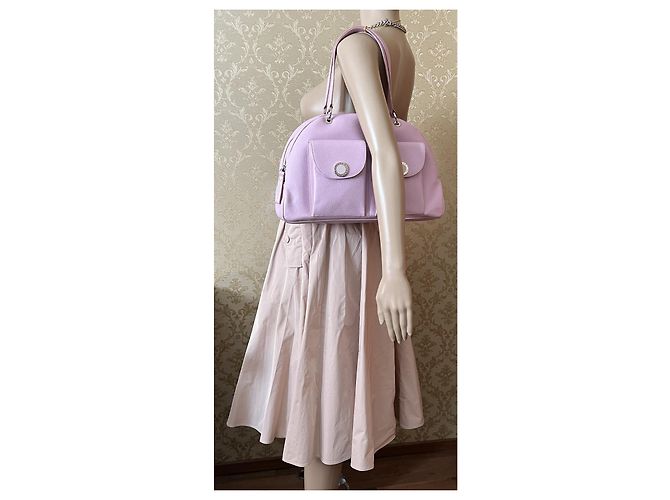 Borsa Bulgari in pelle rosa - vista 12