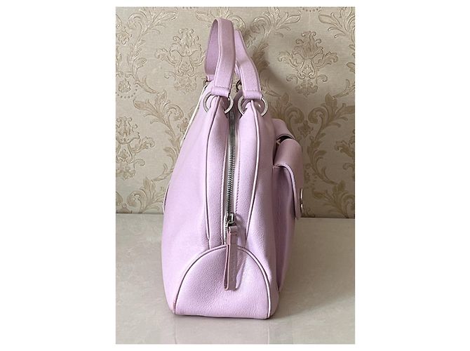 Borsa Bulgari in pelle rosa - vista 4