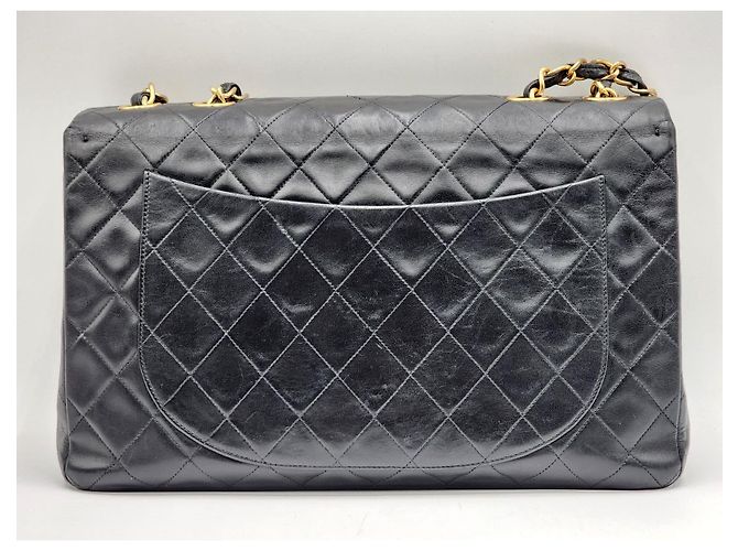 Borsa a tracolla Chanel Timeless Classic Turn Lock Maxi XL Jumbo Nero - vista 12