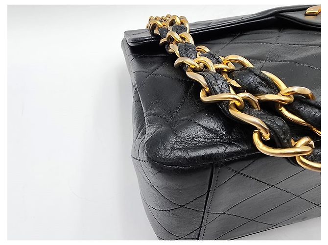 Borsa a tracolla Chanel Timeless Classic Turn Lock Maxi XL Jumbo Nero - vista 15