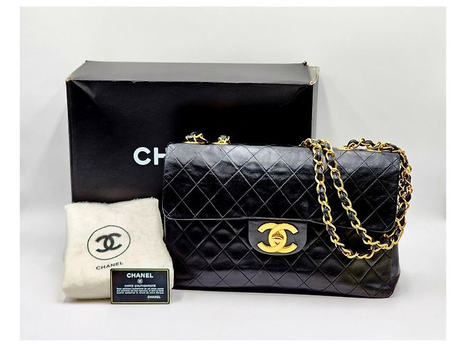 Borsa a tracolla Chanel Timeless Classic Turn Lock Maxi XL Jumbo Nero - vista 3