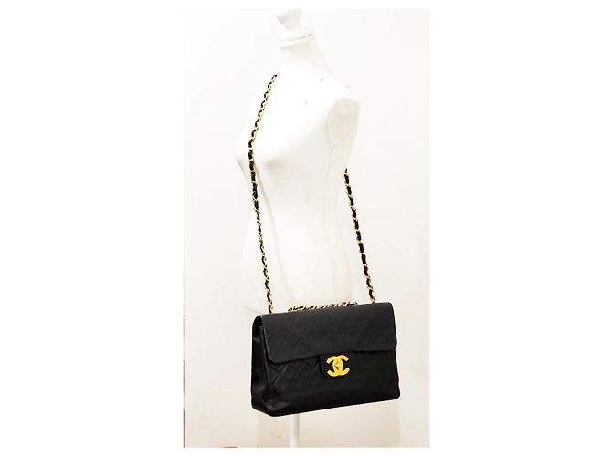 Borsa a tracolla Chanel Timeless Classic Turn Lock Maxi XL Jumbo Nero - vista 5