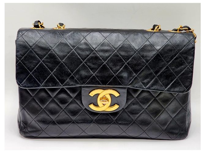 Borsa a tracolla Chanel Timeless Classic Turn Lock Maxi XL Jumbo Nero - vista 6