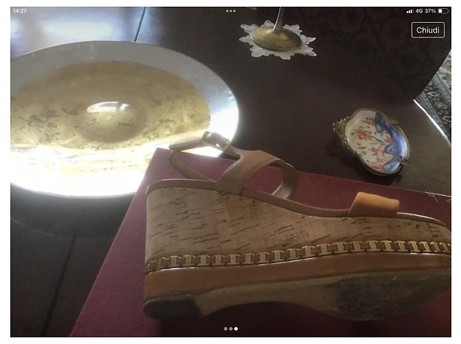 Mule con zeppa Salvatore Ferragamo pelle camel Cammello - vista 3