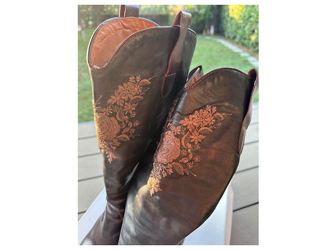 Autre Marque Botas D'Oreste de cuero marrón Castaño - vista 3