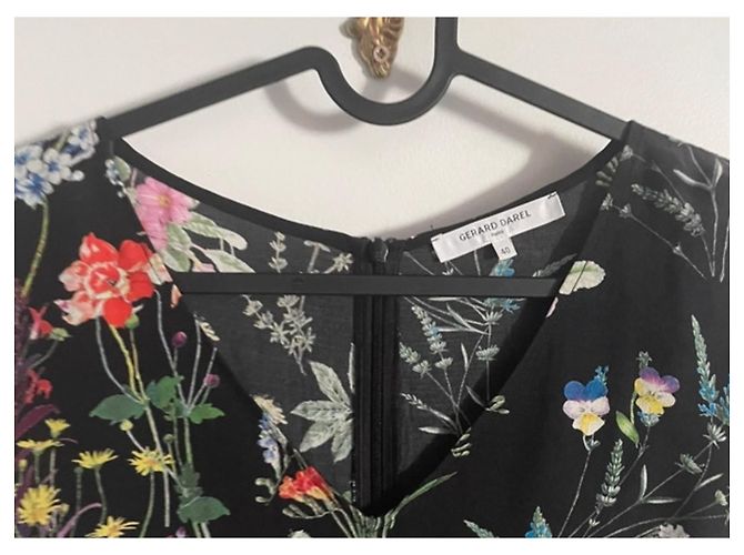 Gerard Darel Blumenkleid schwarz Viscose - Ansicht 3