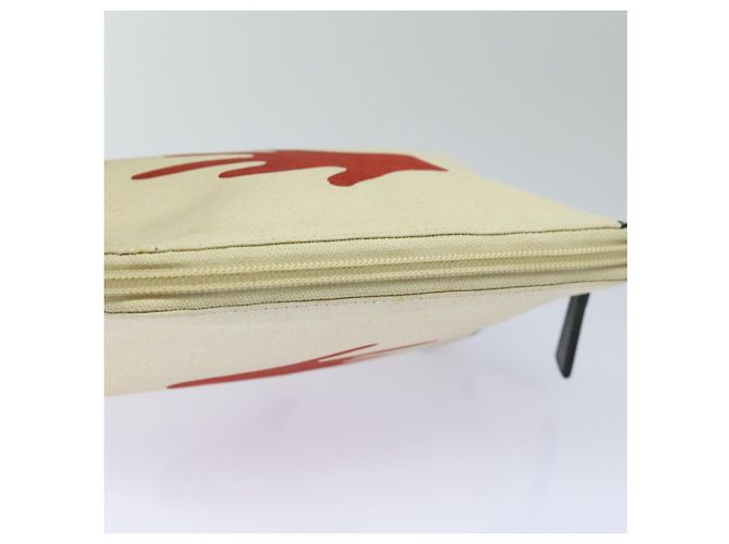 Bulgari Pochette BVLGARI in tela rossa e bianca Auth bs16435 Bianco Rosso - vista 5