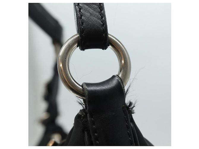 PRADA Borsa a Spalla in Nylon Nera Auth am6640 Nero - vista 10