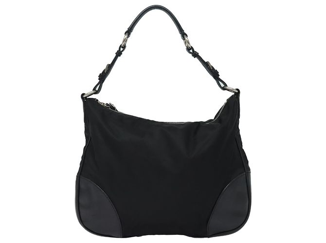 PRADA Borsa a Spalla in Nylon Nera Auth am6640 Nero - vista 13