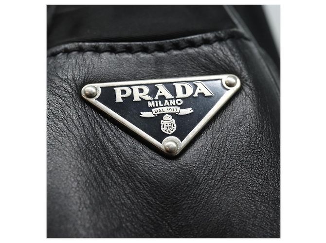 PRADA Borsa a Spalla in Nylon Nera Auth am6640 Nero - vista 17