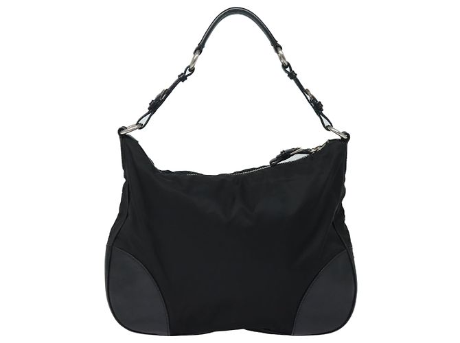 PRADA Borsa a Spalla in Nylon Nera Auth am6640 Nero - vista 2