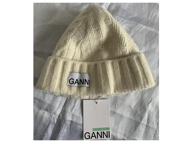 Berretto Ganni Beige in Lana - vista 7