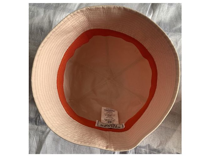 Cappello a Cloche Hermès Arancione in Cotone e Seta - vista 5