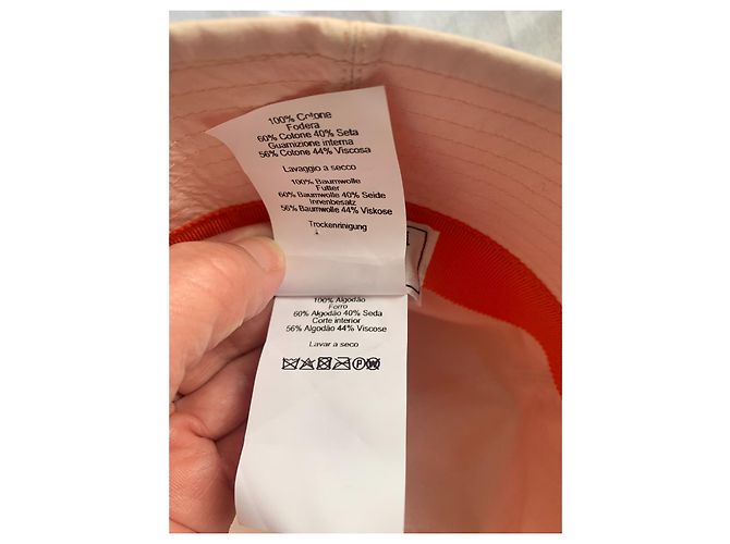 Cappello a Cloche Hermès Arancione in Cotone e Seta - vista 9