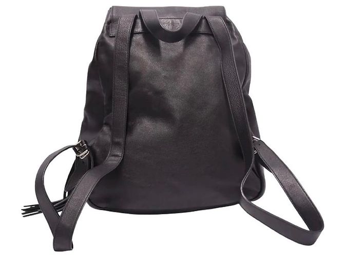 Mochila de flecos de cuero negro Yves Saint Laurent - vista 7