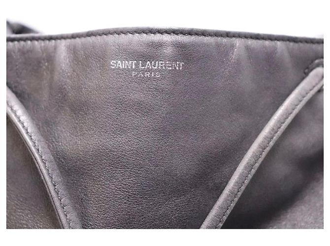 Mochila de flecos de cuero negro Yves Saint Laurent - vista 8