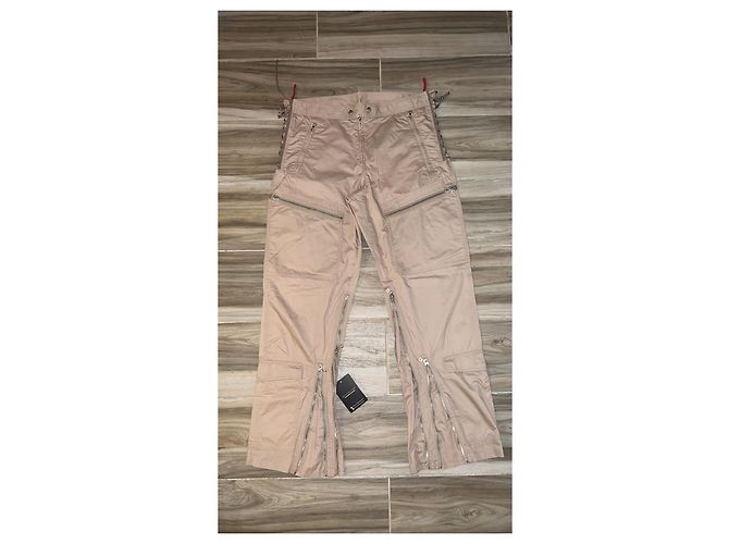 Pantaloni cargo biker astrali con zip e lacci Prada AW1999 Beige - vista 5