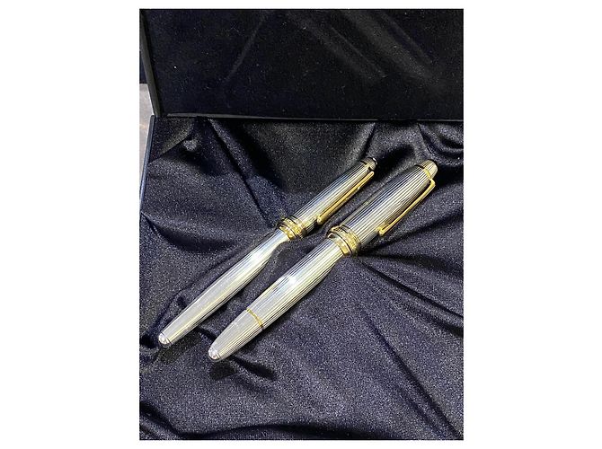 Set Montblanc meisterstuck Hochzeitsedition mit massiven Goldringen Silber Hardware Gold hardware - Ansicht 6