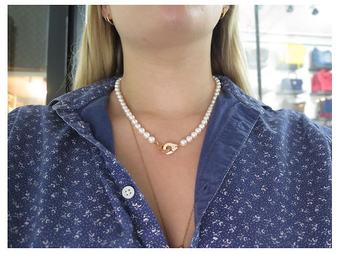 NEUN COLLAR DINH VAN MENOTTES R12 S652301 44 AKOYA- PERLEN 18K GOLD - Ansicht 9