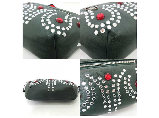 Borsa a tracolla in pelle Gucci 484683 Verde - vista 4