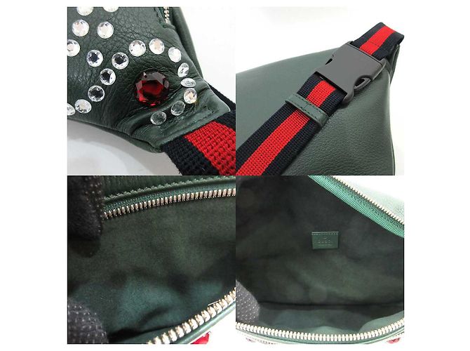 Borsa a tracolla in pelle Gucci 484683 Verde - vista 5