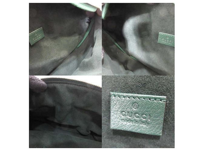 Borsa a tracolla in pelle Gucci 484683 Verde - vista 6
