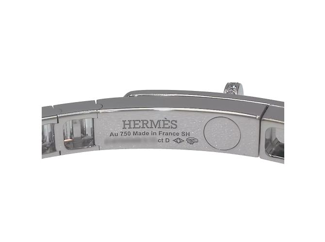 Bracciale Hermès Square pieno di diamanti Kelly Baguettes in oro bianco - vista 12