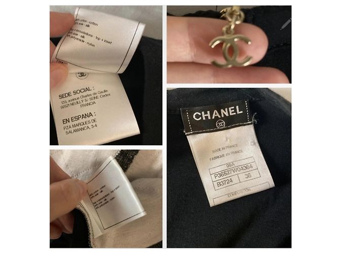 Camiseta de Chanel + broche Negro Gris - vista 10