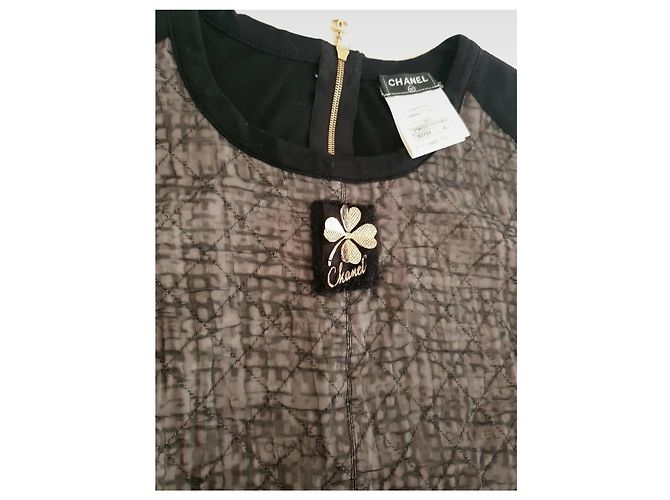 Camiseta de Chanel + broche Negro Gris - vista 3