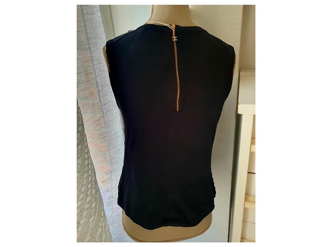 Camiseta de Chanel + broche Negro Gris - vista 6