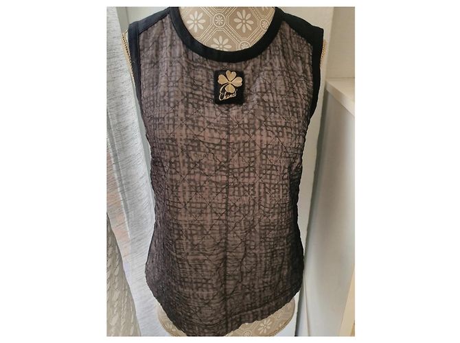 Camiseta de Chanel + broche Negro Gris - vista 9