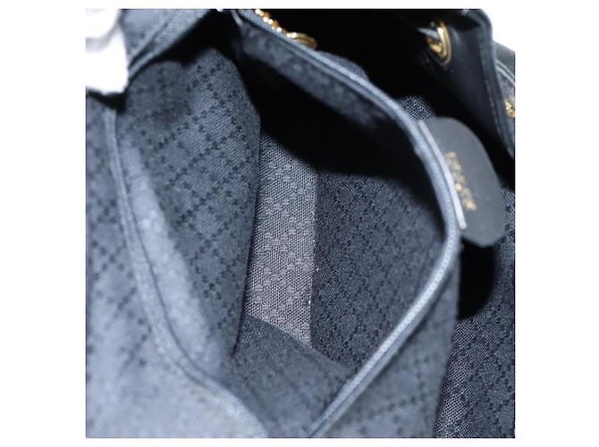 Zaino in pelle nera GUCCI Bamboo Auth am6663 Nero - vista 26