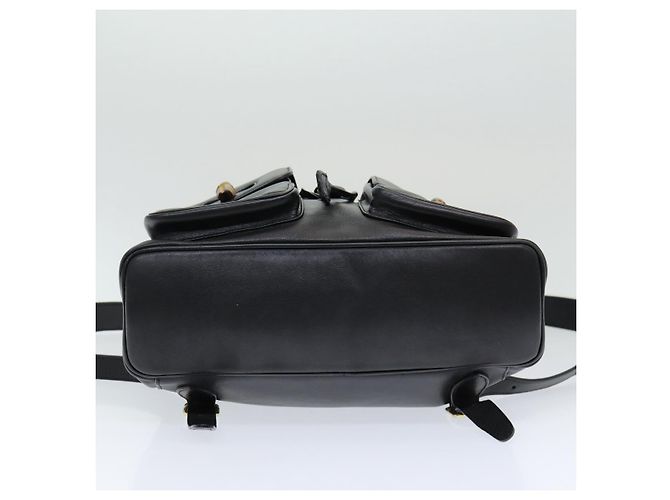 Zaino in pelle nera GUCCI Bamboo Auth am6663 Nero - vista 5