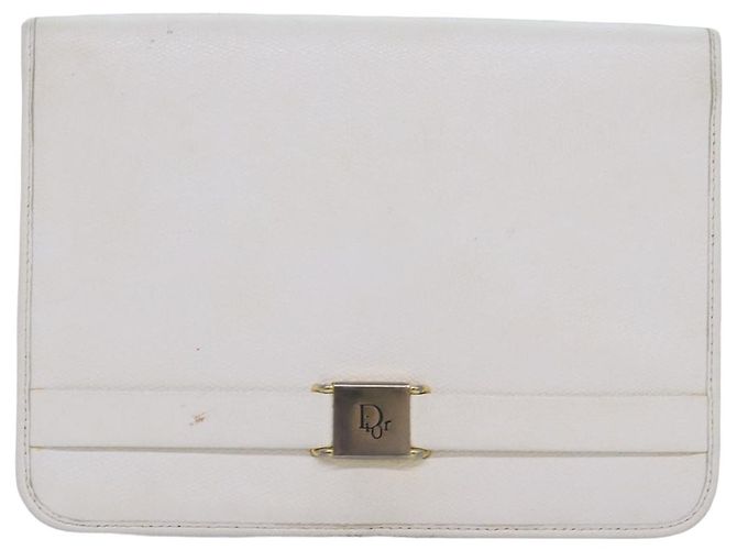 Borsa a spalla Christian Dior in pelle bianca Auth bs16301 Bianco - vista 13