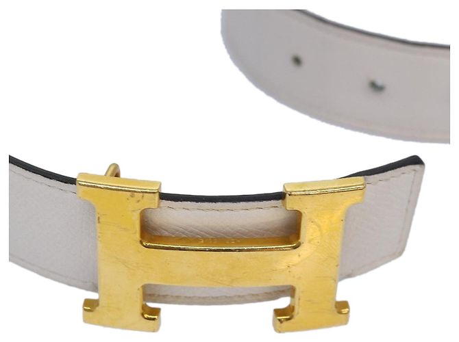 Hermès HERMES Constance Gürtel Leder 37,4"" Weiß Auth am6629 - Ansicht 2