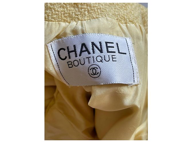 Chanel Tweed Jacke Gelb Größe 38 - Ansicht 10