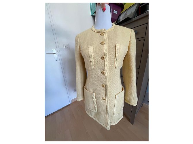Chanel Tweed Jacke Gelb Größe 38 - Ansicht 2
