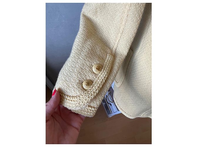 Chanel Tweed Jacke Gelb Größe 38 - Ansicht 6