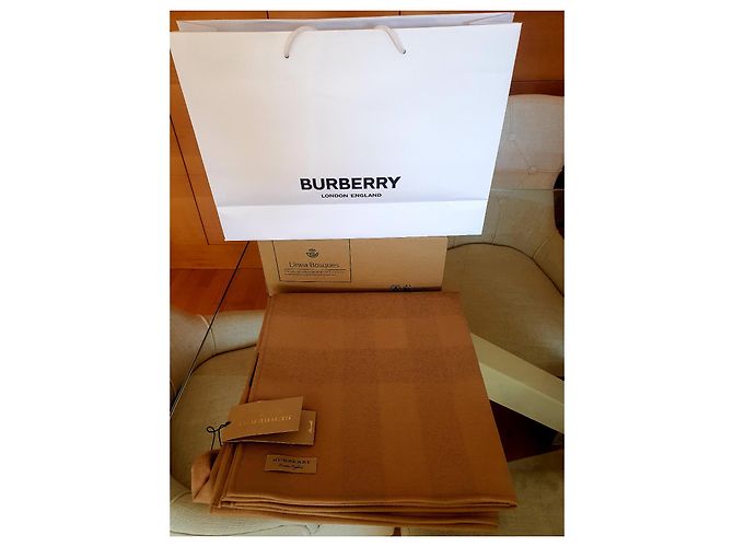 Autre Marque Poncho Burberry de lana merino beige - vista 6