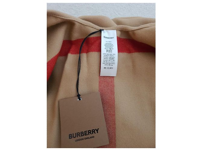 Autre Marque Poncho Burberry de lana merino beige - vista 7