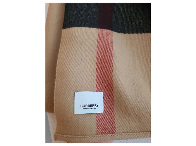 Autre Marque Poncho Burberry de lana merino beige - vista 9